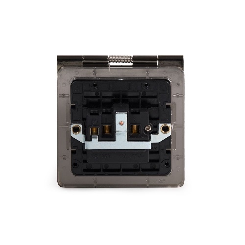 Aged Brass 13A 1 Gang Floor Socket Blk Ins