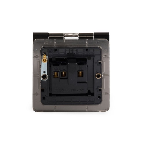 Aged Brass 13A 1 Gang Euro Module Floor Socket