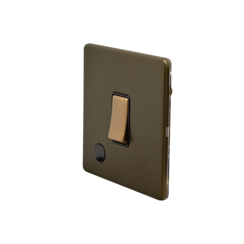 Bronze 20A 1 Gang DP Switch Flex Outlet Black Inserts Screwless