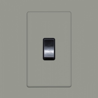 Primed Paintable 45A 1 Gang Double Pole Switch Double Plate with Brushed Brass Switch with Black Insert