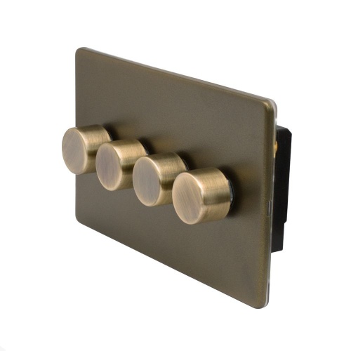 Bronze 4 Gang 2 Way Trailing Dimmer Screwless 100W LED (250w Halogen/Incandescent)