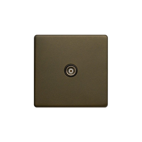 Bronze 1 Gang TV Socket Screwless