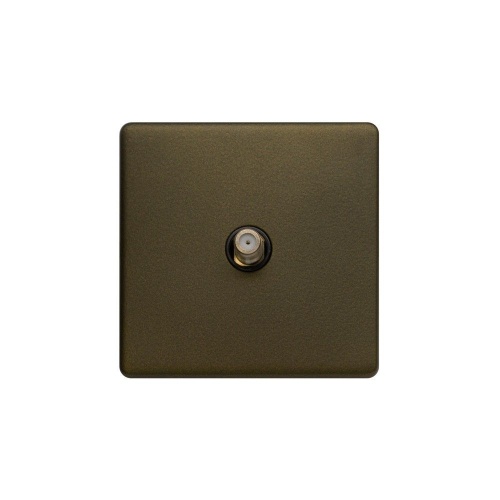 Bronze 1 Gang Satellite Socket Screwless