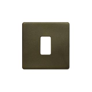 Bronze 1 Gang Rectangular Grid Plate Screwless