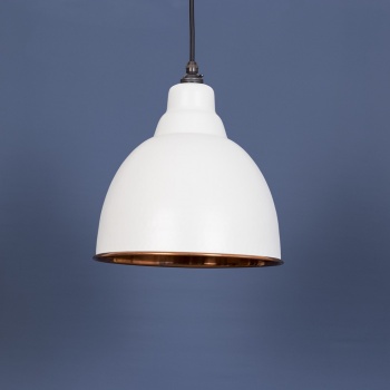 The Brindley Pendant - Smooth Copper and Grey Grain Exterior