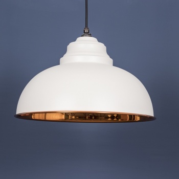 The Harborne Pendant - Smooth Copper and Grey Grain Exterior