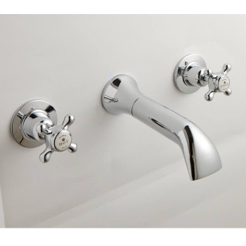 BC Designs Victrion Crosshead 3 Hole Wall Mounted Bath Filler