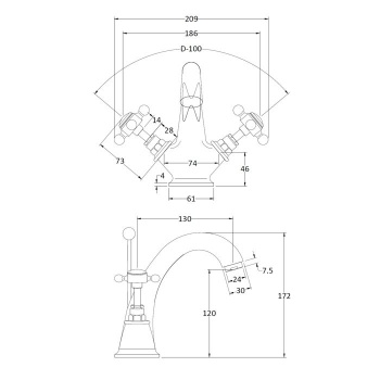 BC Designs Victrion Crosshead Mono Basin Mixer