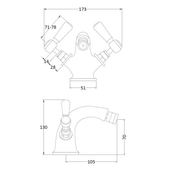 BC Designs Victrion Mono Bidet Lever Mixer