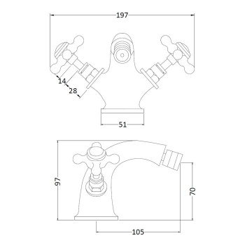 BC Designs Victrion Mono Crosshead Bidet Mixer