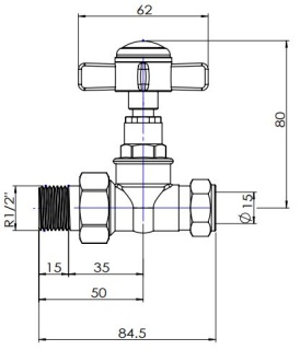 Belgravia Manual Cast Iron Radiator Valves Antique Brass (Straight)