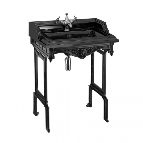 Classic 65cm Basin & Black Aluminium Basin Stand