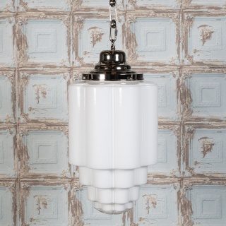 Glasshouse Nickel Opal Pendant Light - The Schoolhouse Collection