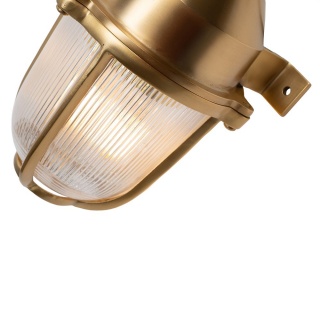 Hopkin Lacquered Antique Brass IP65 Prismatic Glass Light