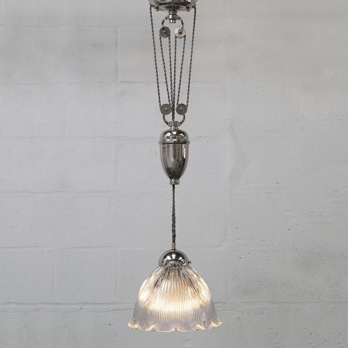 D'Arblay Nickel Rise and Fall - Large Scalloped Dome Pendant Light