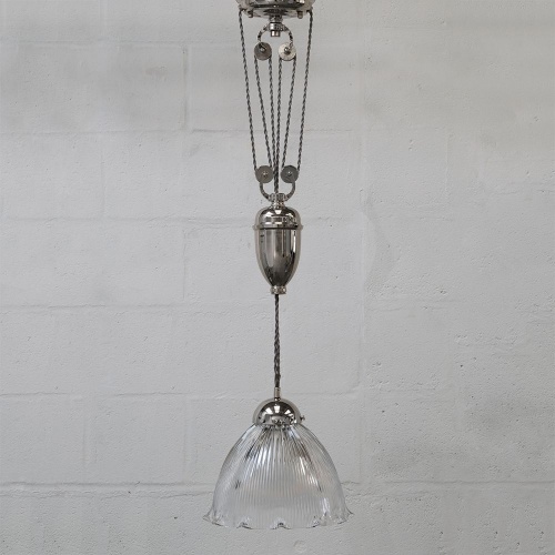 D'Arblay Nickel Rise and Fall - Large Scalloped Dome Pendant Light