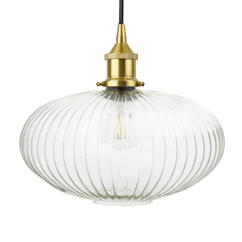 Henley Ellipse Fluted Glass Pendant Light