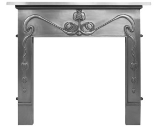 Art Nouveau Cast Iron Fireplace Surround