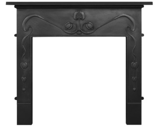 Art Nouveau Cast Iron Fireplace Surround