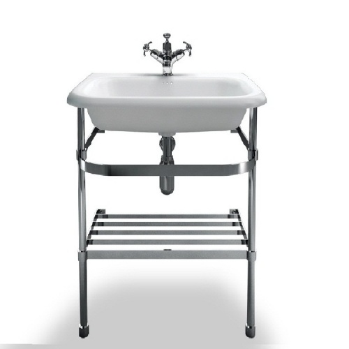 Medium Roll Top Basin with Stainless Steel Stand