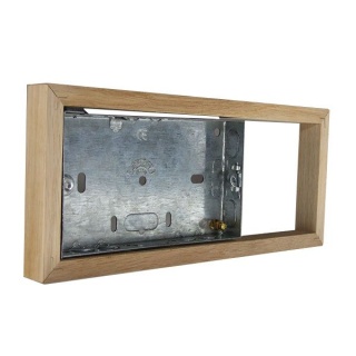 Classic Wood 18mm Surface Mounting Wall Box for 3G Bakelite Horizontal fitting in Unfinished Oak