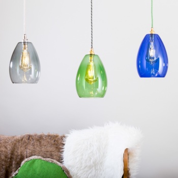 Bertie Mid Smoked Glass Pendant Light