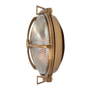 Carlisle Lacquered Antique Brass IP65 Trine Prismatic Glass Wall Light