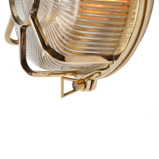 Carlisle Polished Brass IP65 Web Prismatic Glass Bulkhead Light