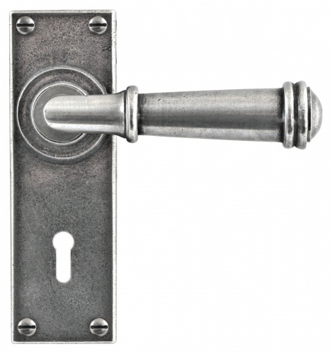 Finesse Durham Pewter Door Handle on Backplate