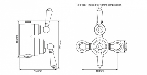 Exposed Thermostatic Shower Valve Chrome