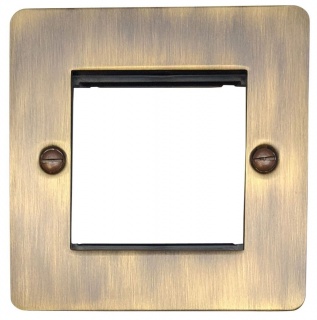 Flat Antique Brass Modular Plate (2 Module Spaces)