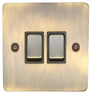 Flat Antique Bronze Switch (2 Gang)