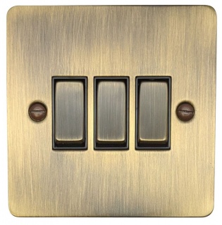 Flat Antique Bronze Switch (3 Gang)