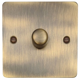 Flat Antique Brass LED Dimmer (1 Gang)