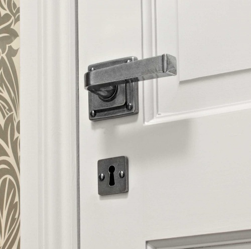 Finesse Allendale Jesmond Pewter Door Handle on Square Rose