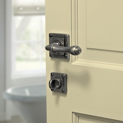 Finesse Derwent Jesmond Pewter Door Handle on Square Rose