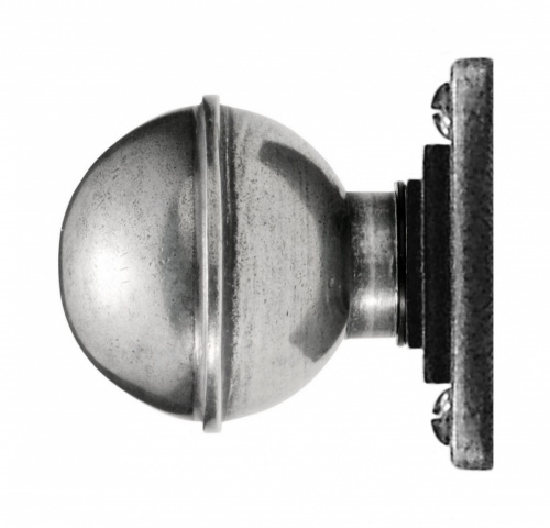 Finesse Pelton Jesmond Pewter Door Knob on Square Rose