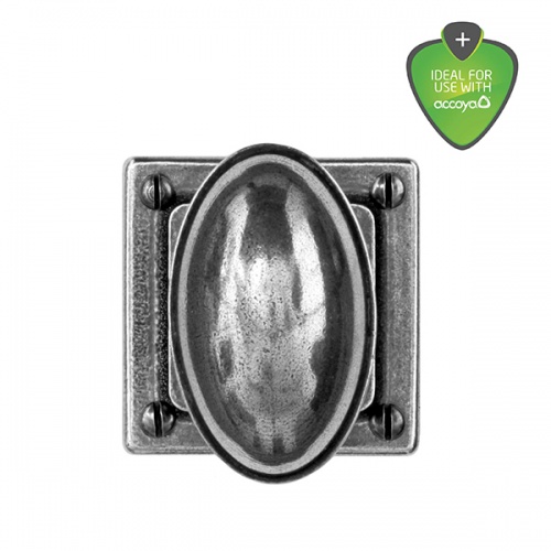 Lincoln Jesmond Pewter Door Knob on Square Rose