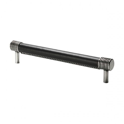 Finesse Jarrow Pewter and Black Leather Bar Handle