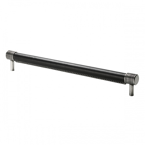 Finesse Jarrow Pewter and Black Leather Bar Handle