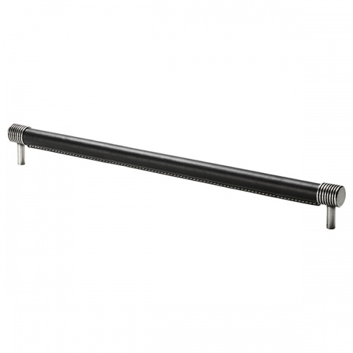 Finesse Jarrow Pewter and Black Leather Bar Handle