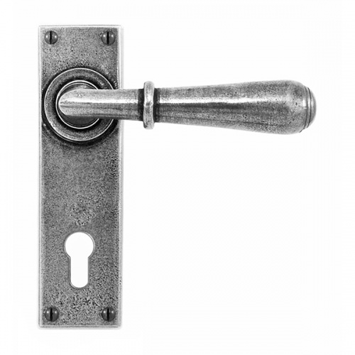 Finesse Fenwick Pewter Door Handle on Backplate