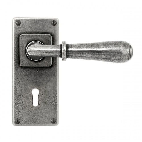 Finesse Fenwick Jesmond Pewter Door Handle on Backplate