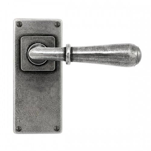 Finesse Fenwick Jesmond Pewter Door Handle on Backplate