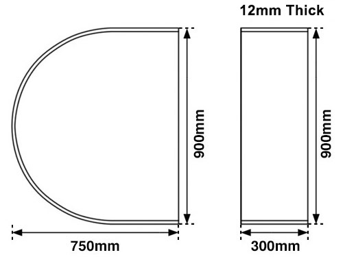 Glass Curved Stove Hearth