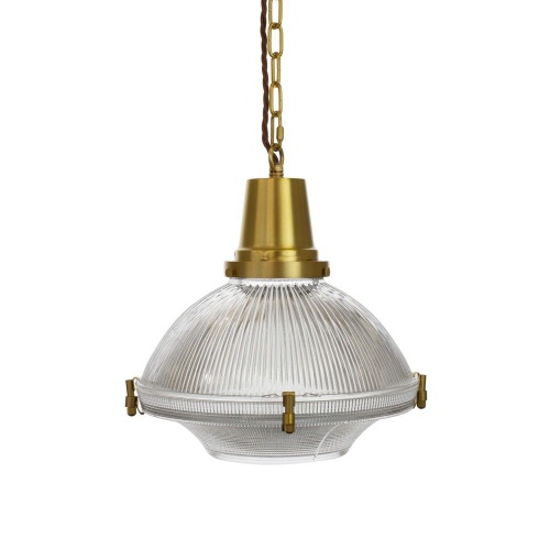 Hollen Polished Brass Brimmed Dome Pendant Light - The Schoolhouse Collection