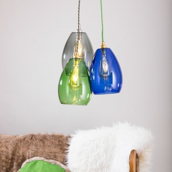 Bertie Mid Cluster Coloured Glass Pendant Light