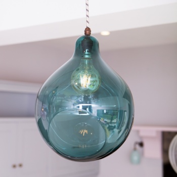 William Pendant Teal Glass Light