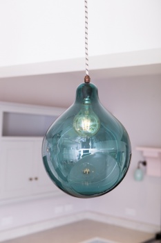 William Pendant Teal Glass Light