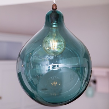 William Pendant Teal Glass Light